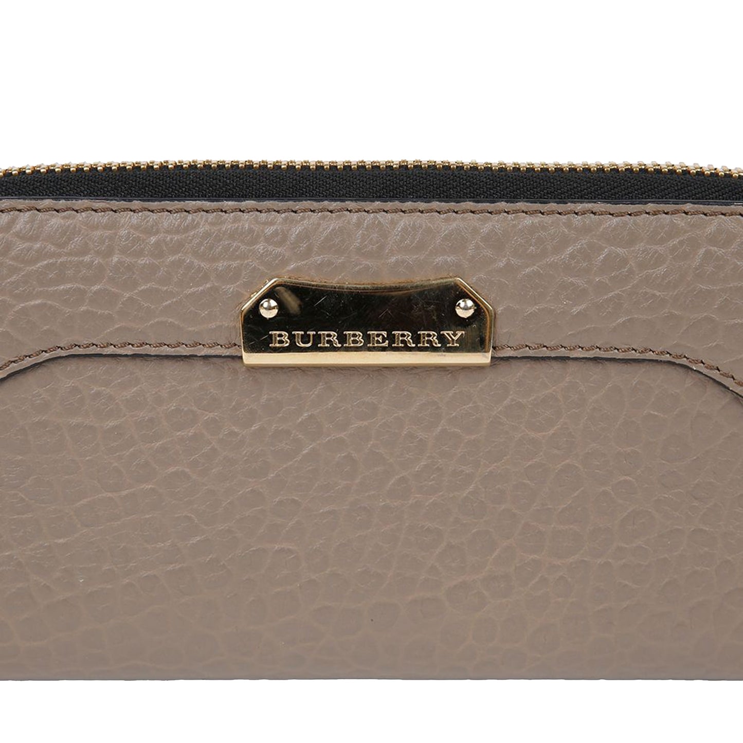 Metal Logo Zipper Long Wallet