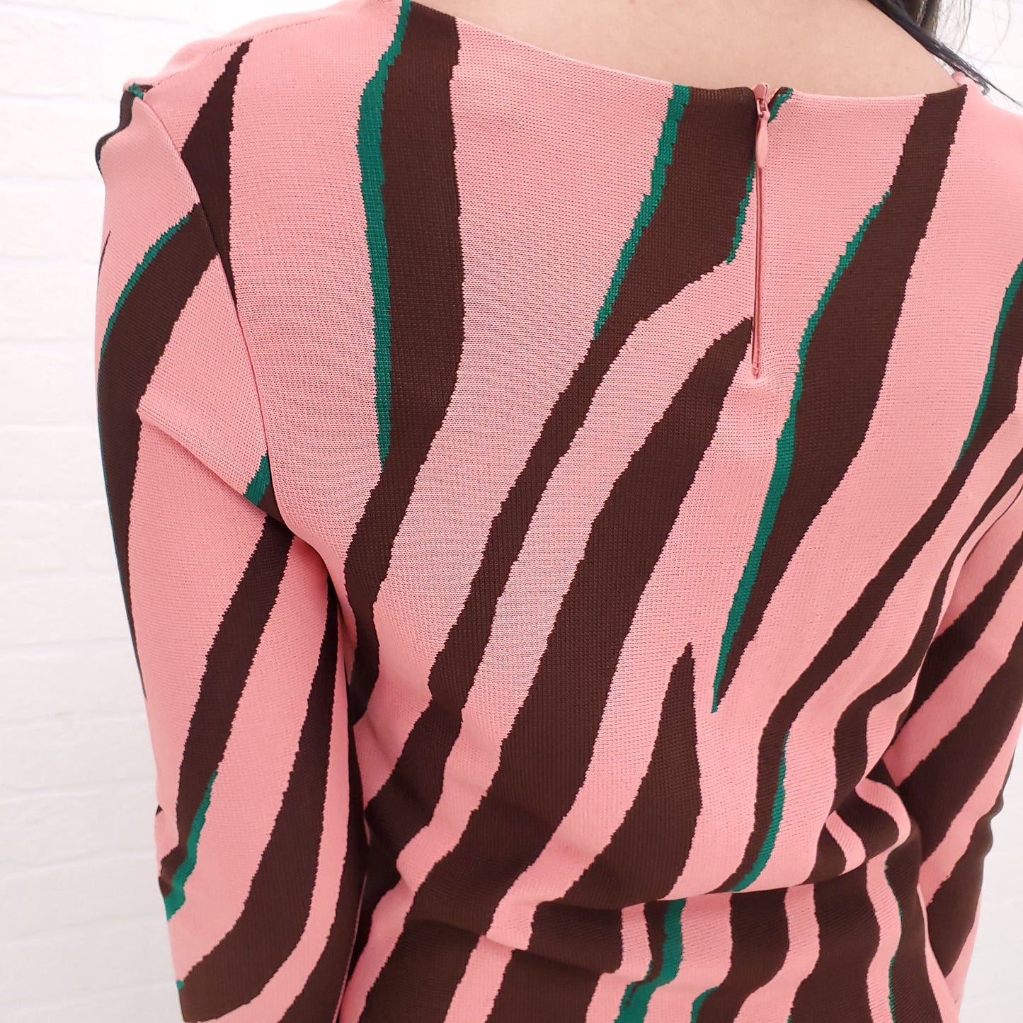 CHRISTIAN DIOR MULTI-COLOUR KNIT DRESS - SIZE 38