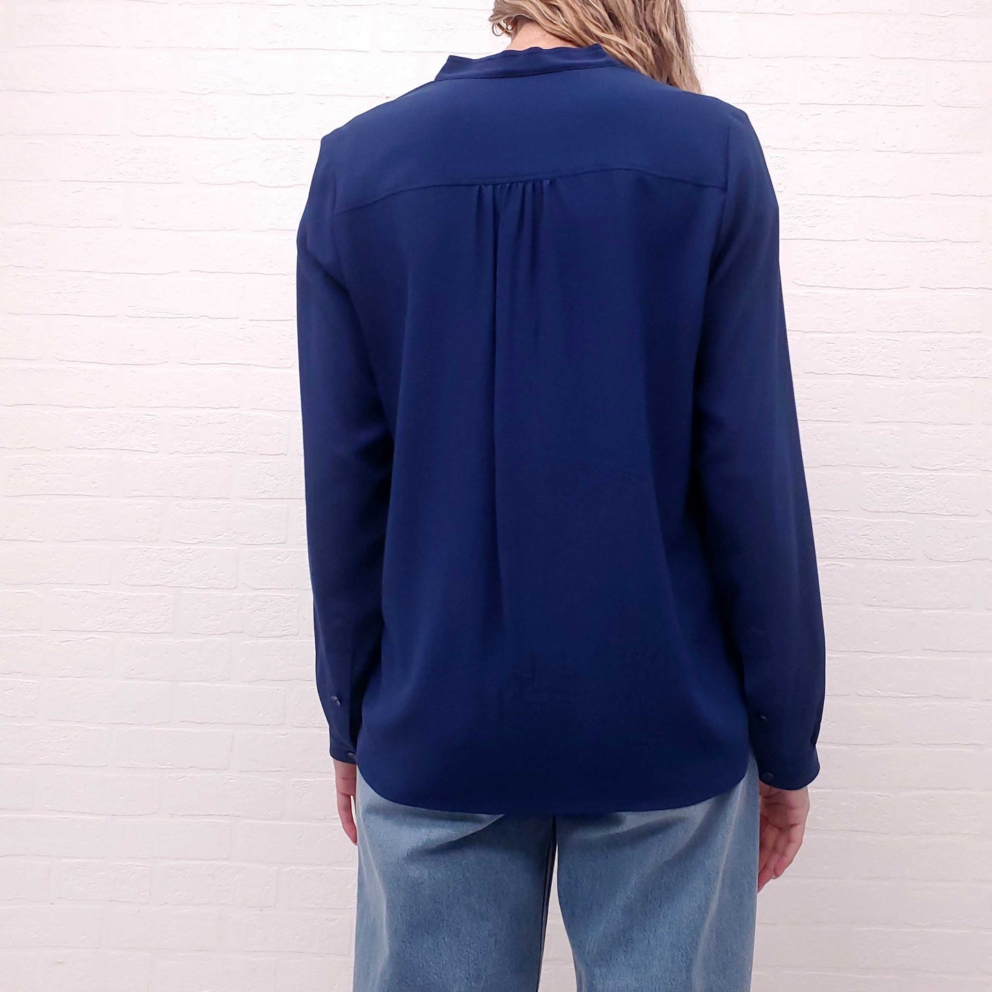 STELLA MCCARTNEY BLUE SILK BLOUSE  - SIZE 40