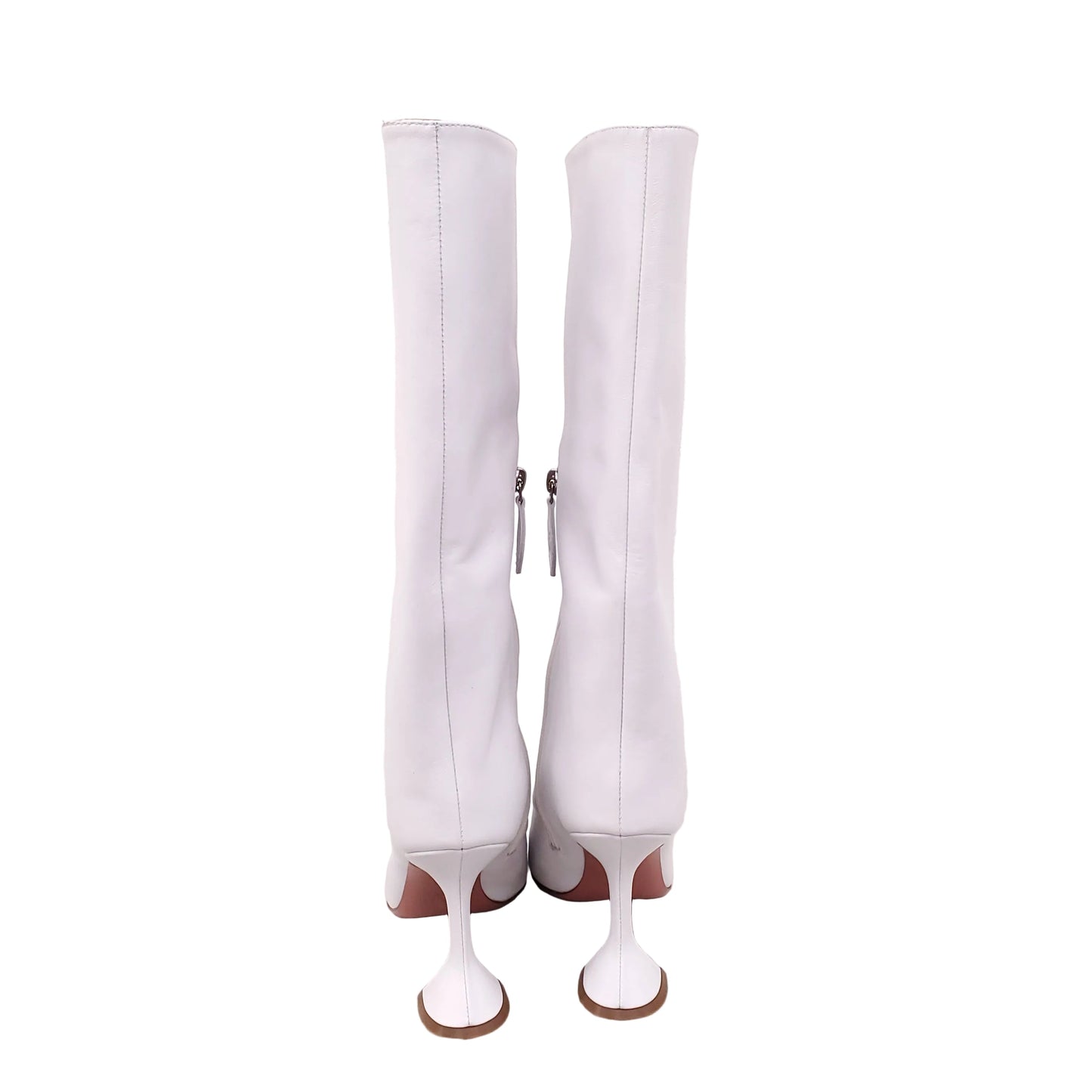 AMINA MAUDDI RAIN WHITE LEATHER BOOTS - SIZE 37.5
