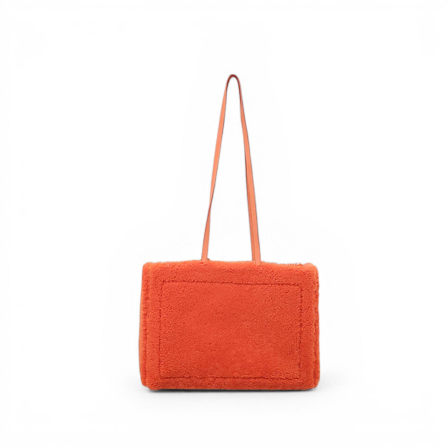 JACQUEMUS ORANGE SHEARLING TOTE