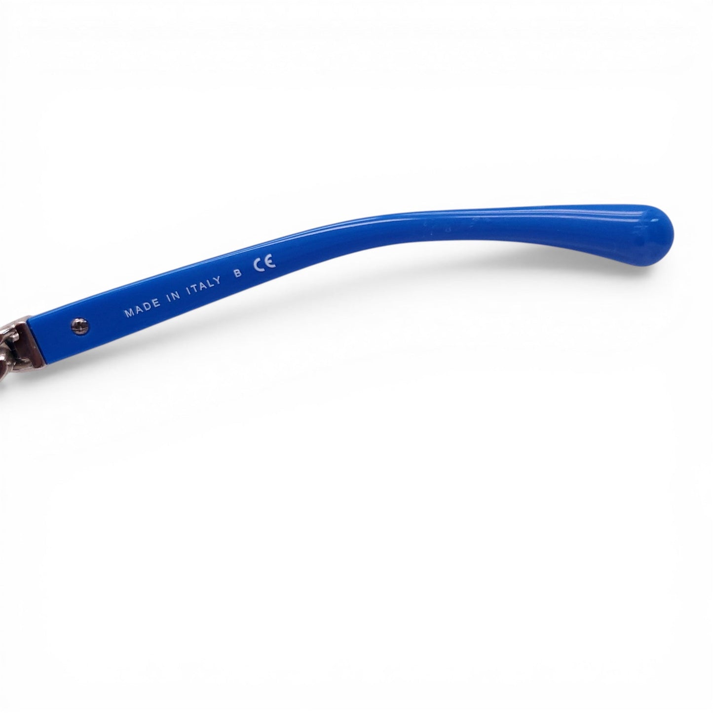 CHANEL BRIGHT BLUE SUNGLASSES WITH CHAIN DETAIL