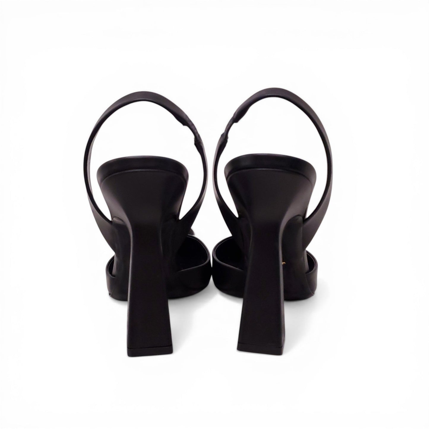 VERSACE BLACK MEDUSA LOGO HEELS - SIZE 39.5