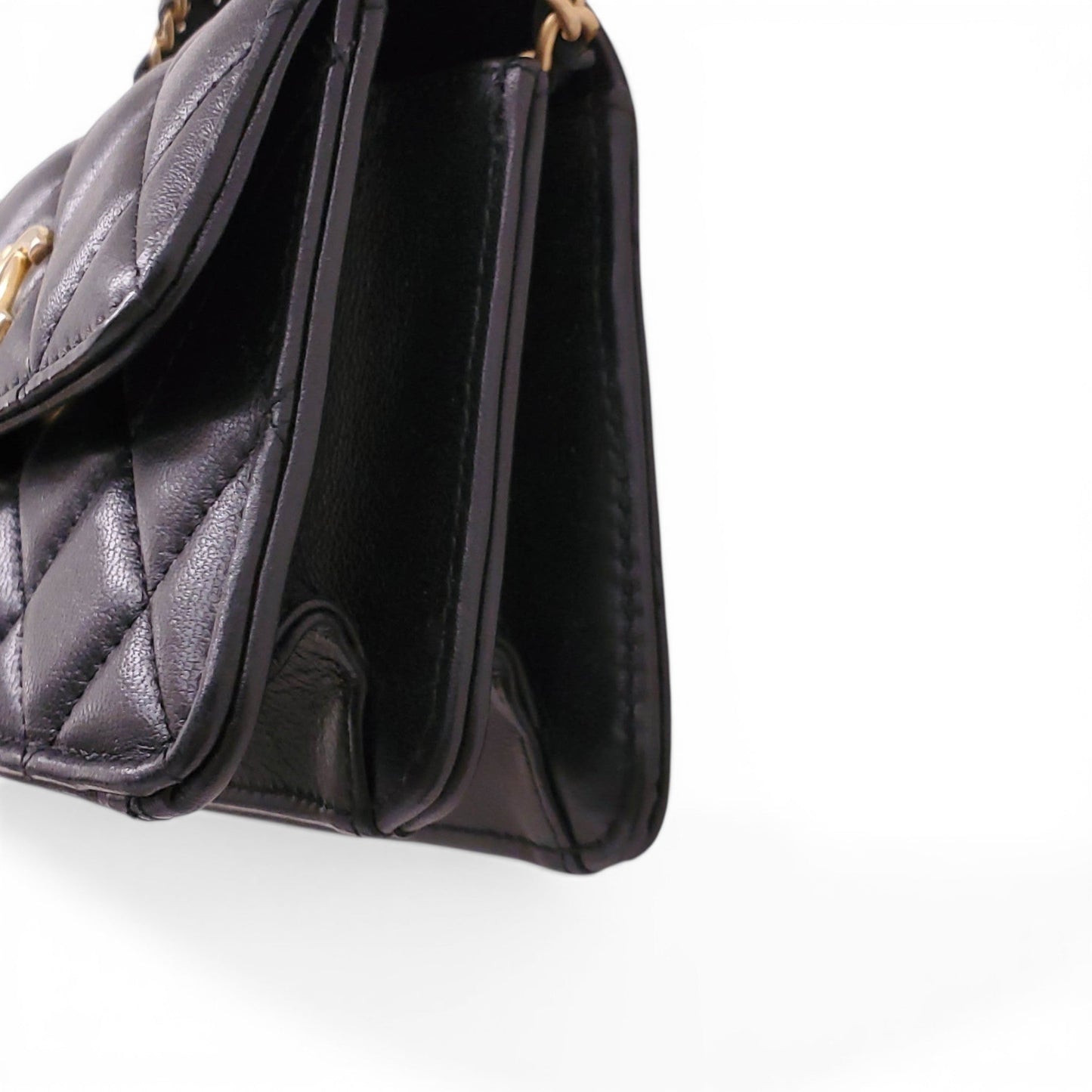 CHANEL MINI LEATHER CROSSBODY BAG WITH TOP HANDLE
