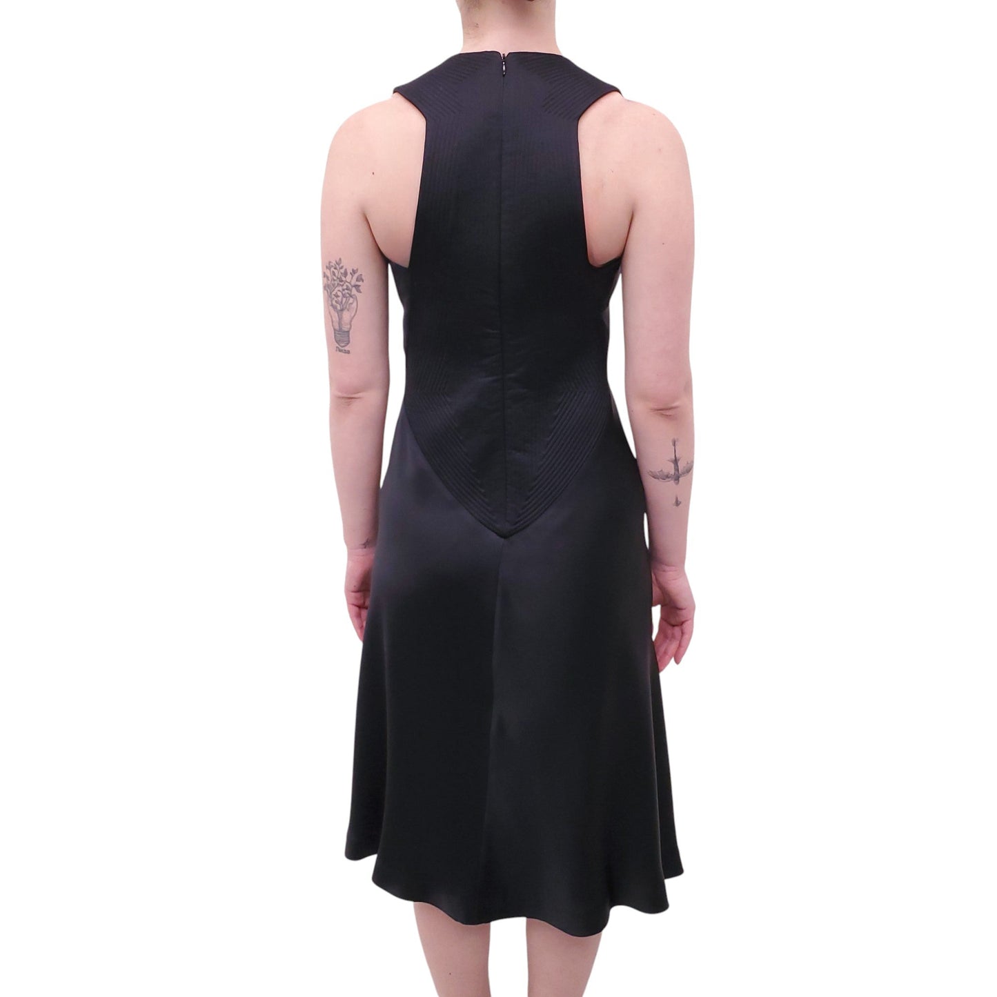 JIL SANDER BLACK SILK DRESS - SIZE 40