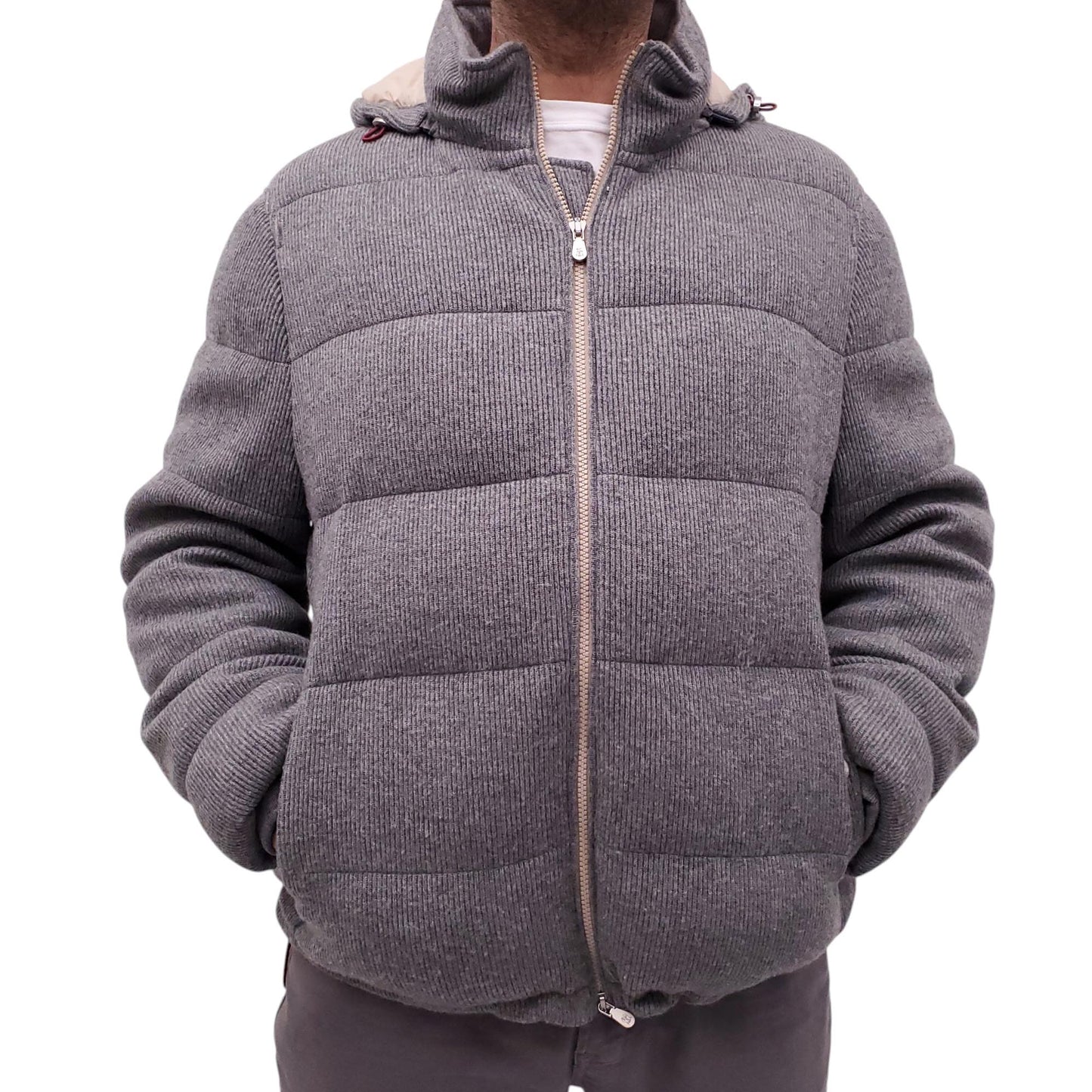 B.C. CASHMERE GREY PUFFER JACKET - MEN'S SIZE 52