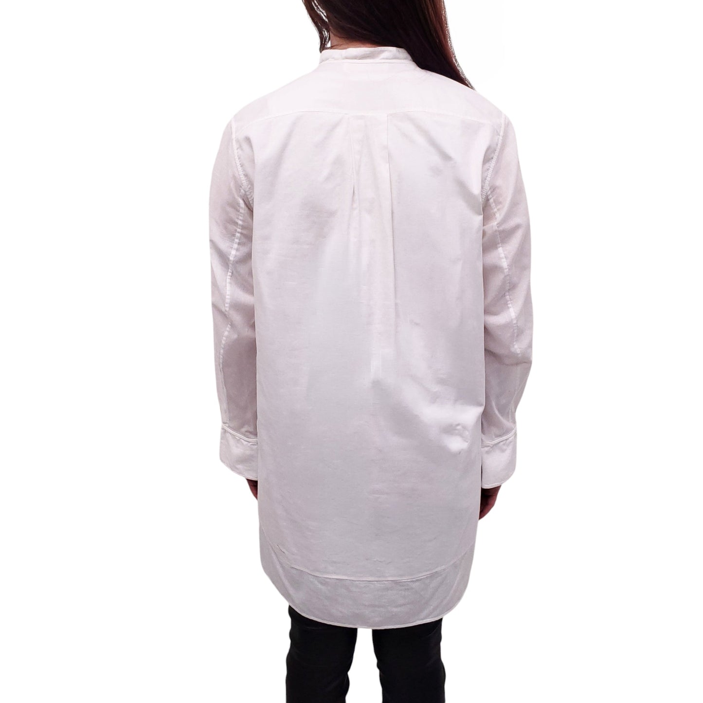 CHLOÉ WHITE COTTON BLOUSE WITH SIDE BUTTONS - SIZE 36