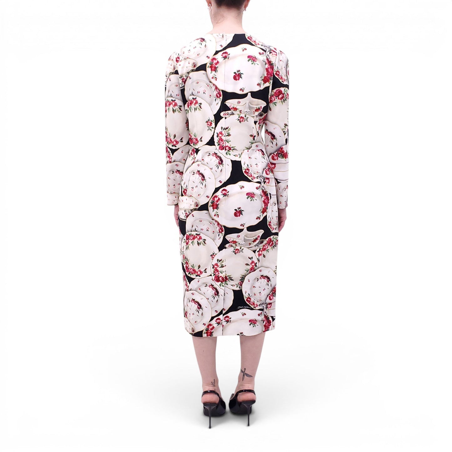 DOLCE & GABBANA CHINA TABLEWEAR PATTERNED DRESS - SIZE 46