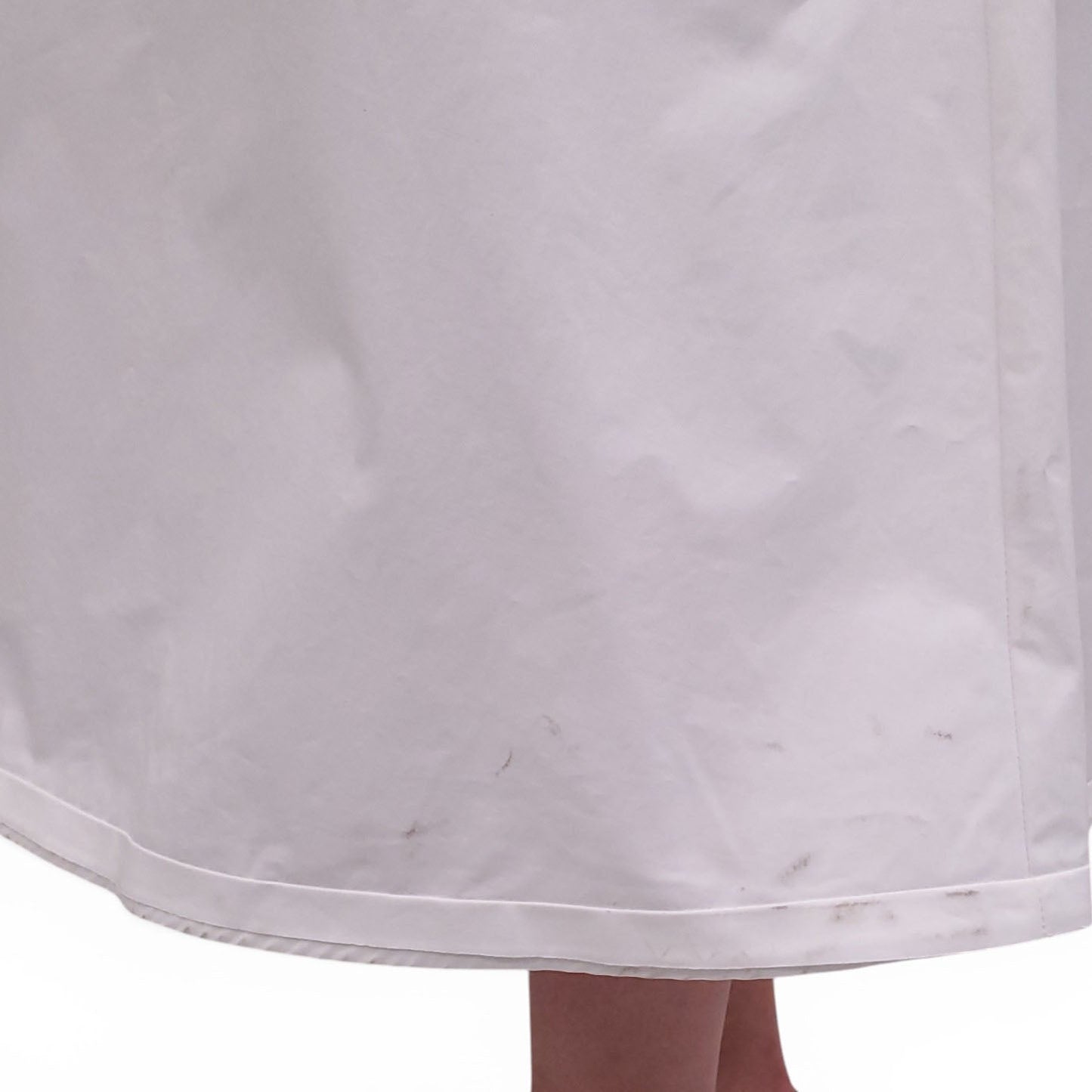 THOM BROWNE WHITE POPLIN A-LINE DRESS - SIZE 46