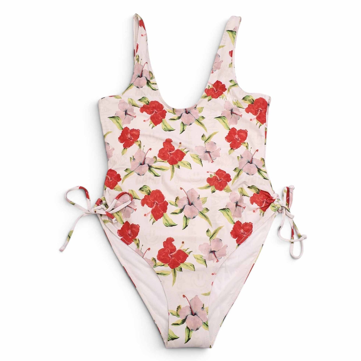 GANNI HAWAII GRAPHIC FLORAL ONE-PIECE SWIMSUIT - SIZE 38