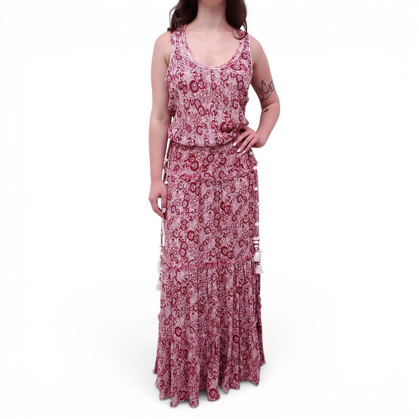 POUPETTE ST BARTH PATTERNED MAXI DRESS - SIZE L