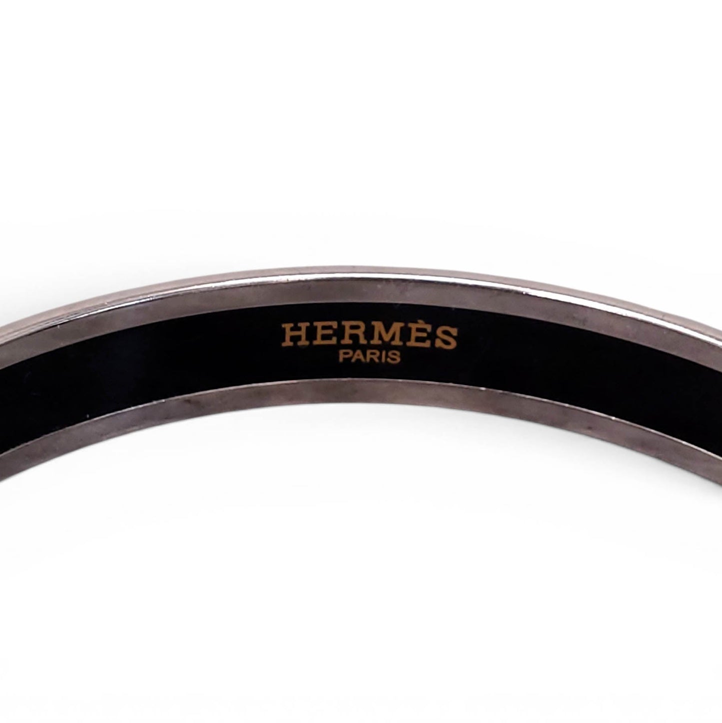 HERMÈS THIN GEOMETRIC FLORAL PATTERNED BANGLE - SIZE 70
