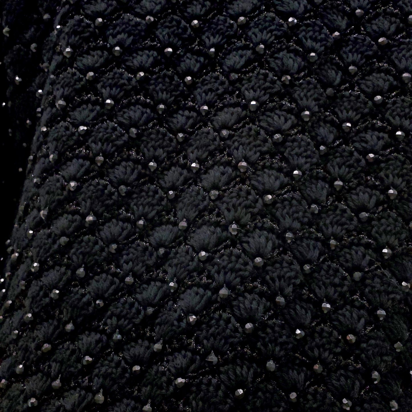VIVIENNE POY BLACK BEADED KNIT CARDIGAN - SIZE M