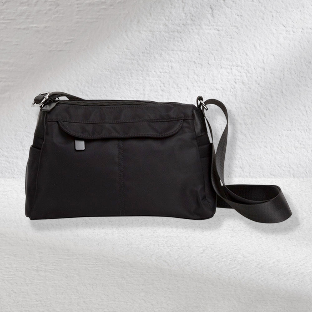 Solid Multi Pocket Crossbody Bag