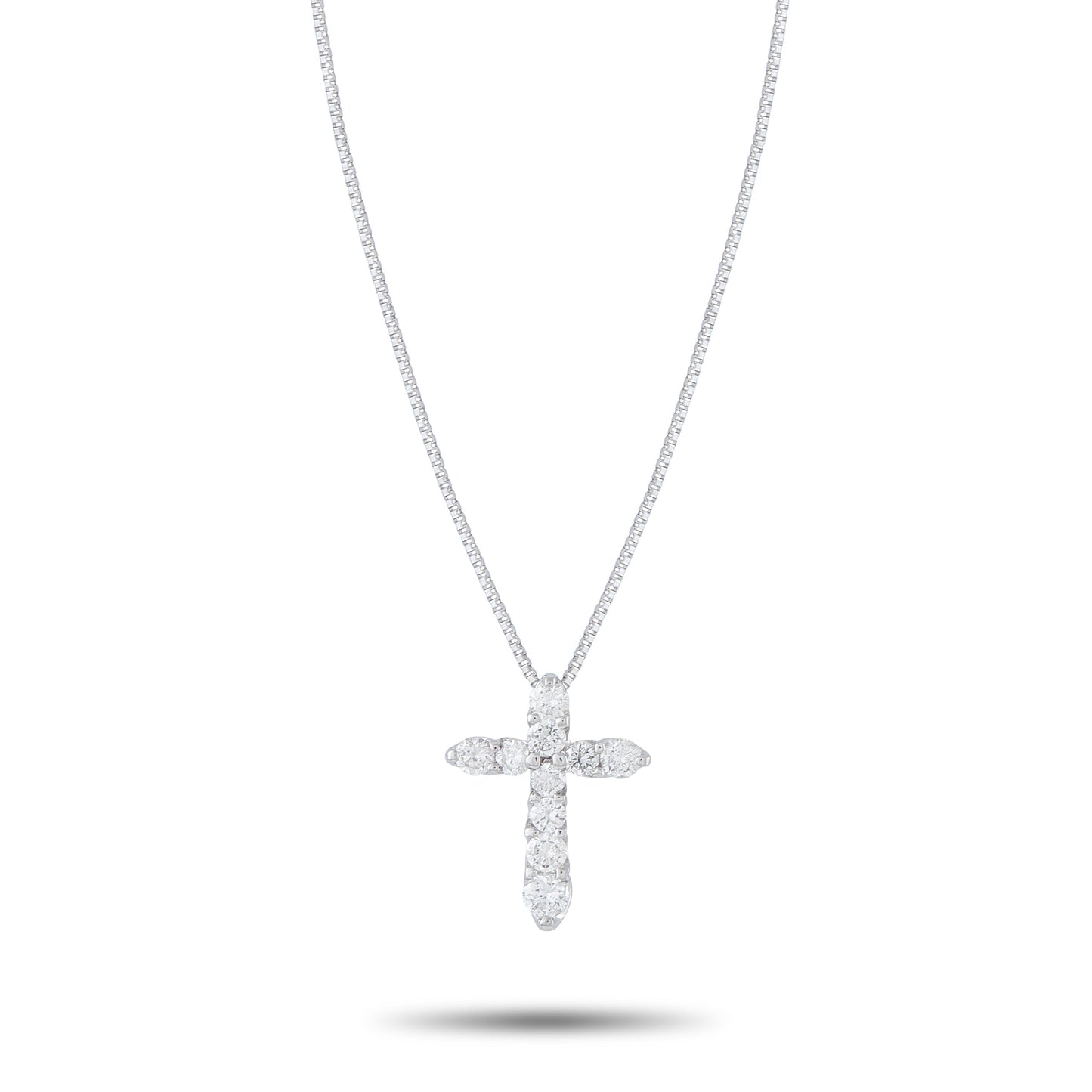 LB Exclusive Platinum 0.50ct Diamond Cross Pendant Necklace MF28-041326