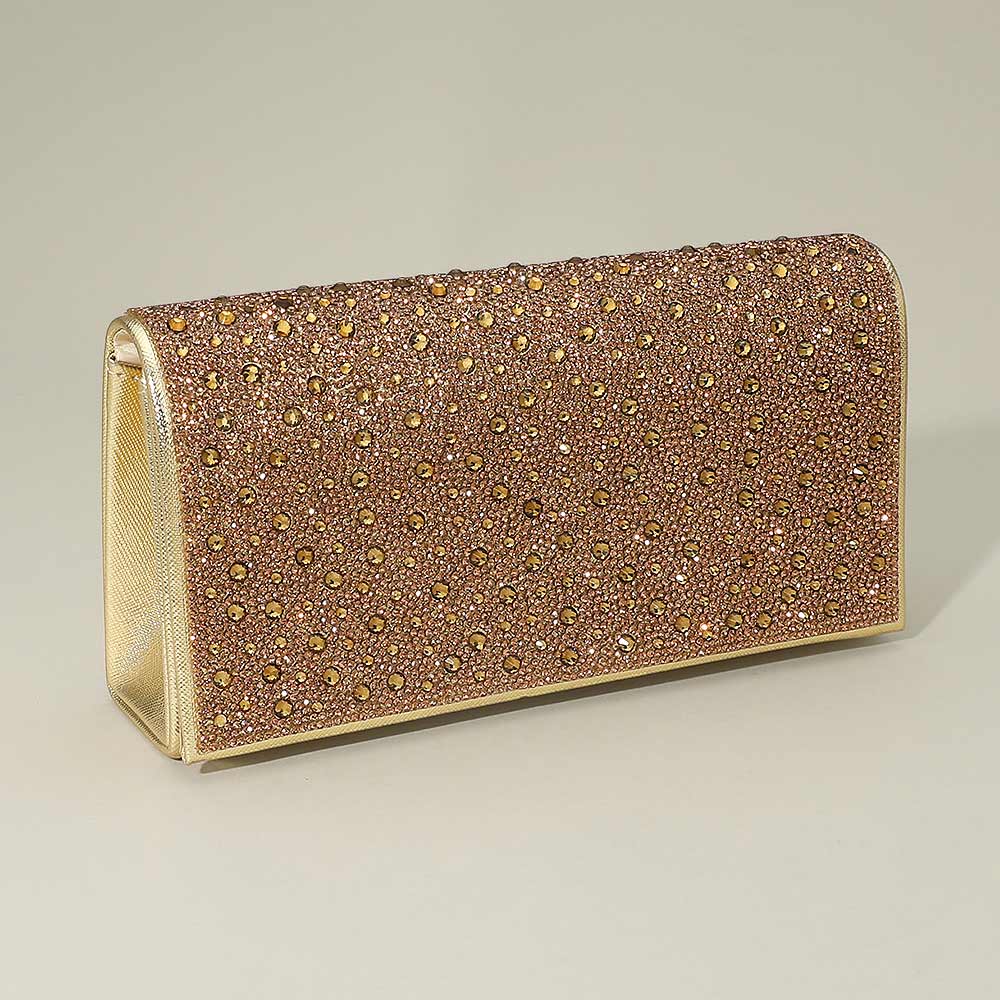 Bling Studded Evening Clutch Crossbody Bag
