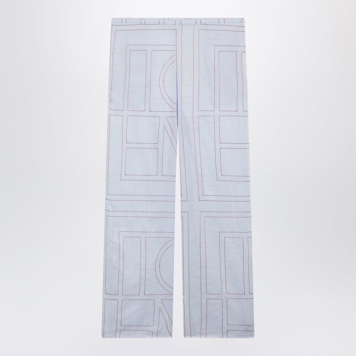 Toteme Monogram Pajama Trousers In Light Blue Cotton Blend Women