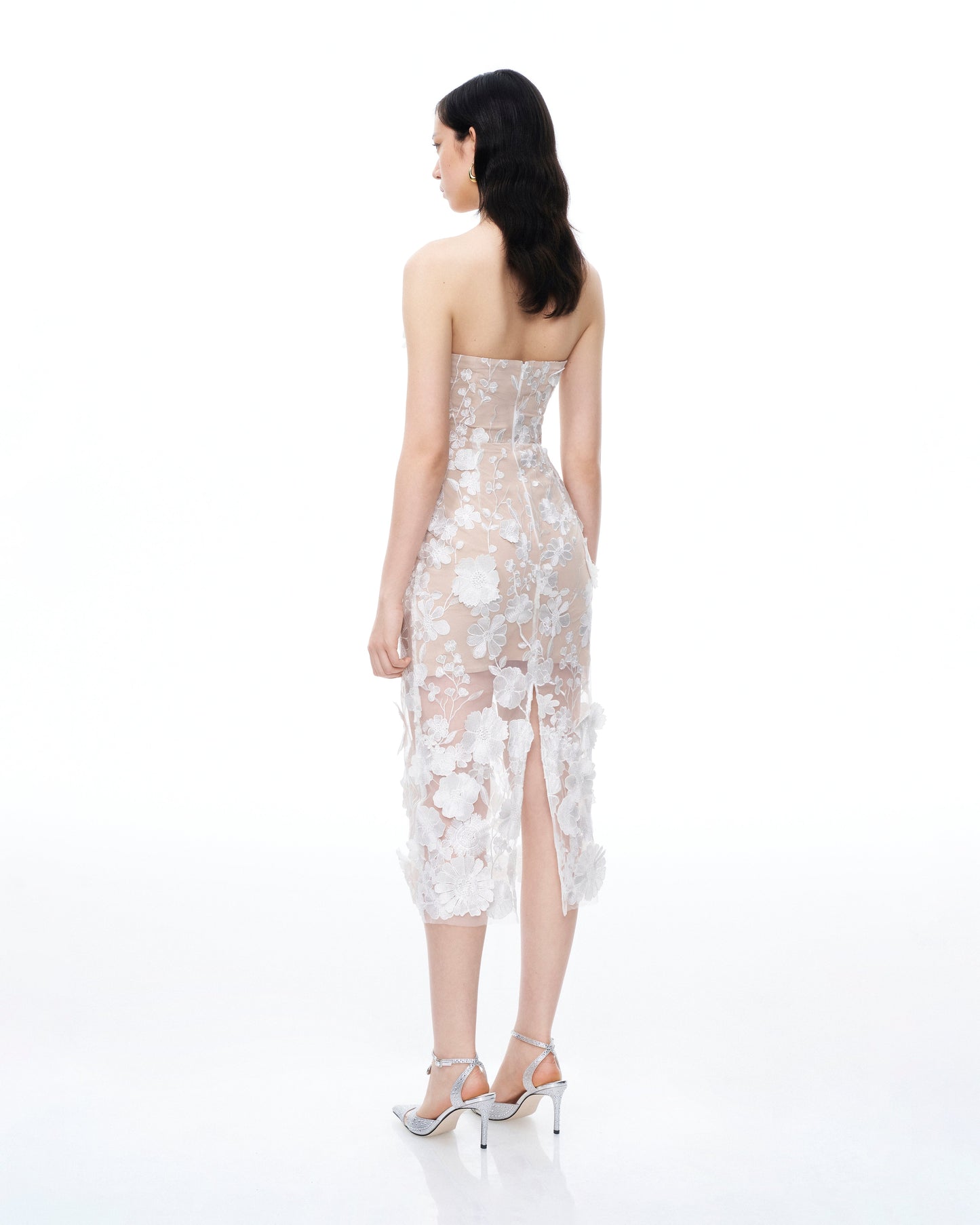 Lysandra 3D Floral Embroidered Maxi Dress - White