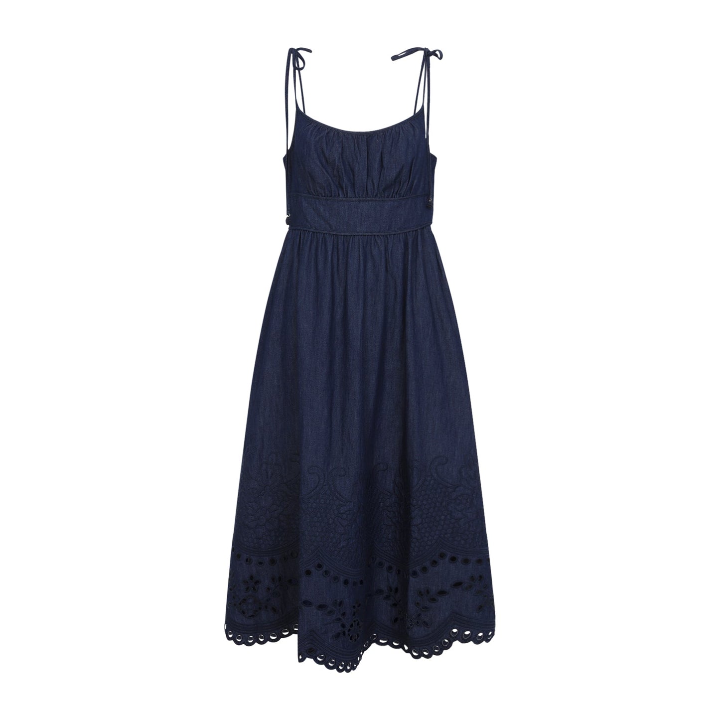 Zimmerman Mahon Broderie Denim Midi Dress Women
