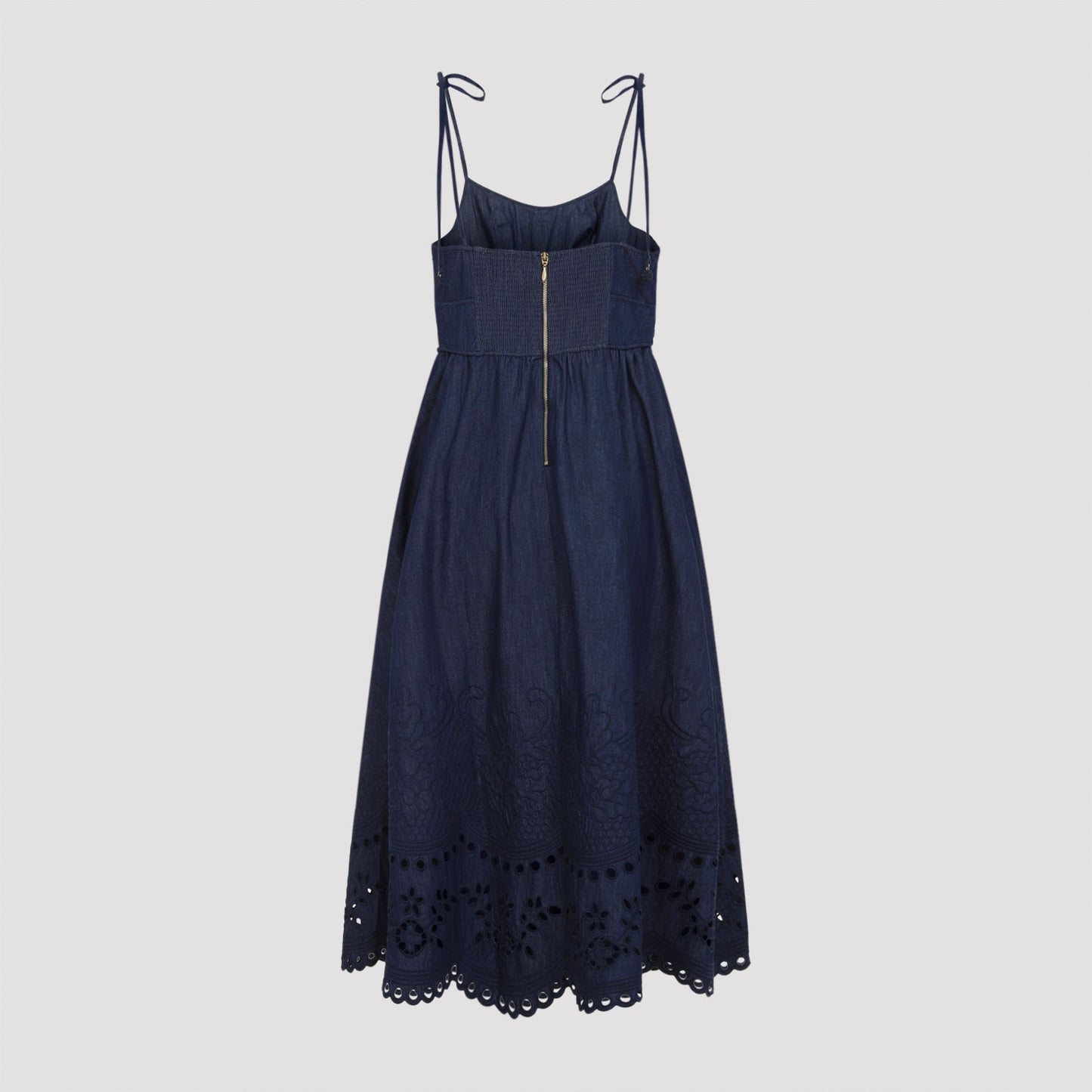 Zimmerman Mahon Broderie Denim Midi Dress Women