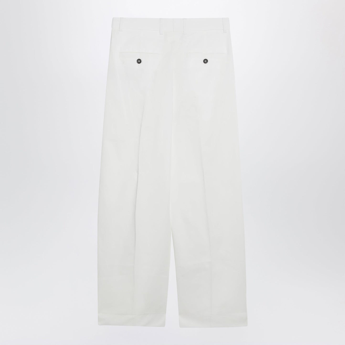 Toteme Single-Pleat Organic Cotton Trousers In White Women