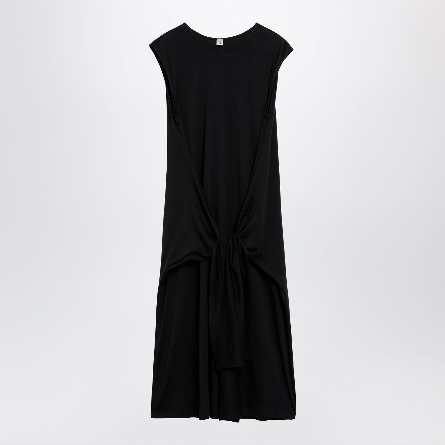 Toteme Maxi Jersey Dress With Belt In Black Cotton Women