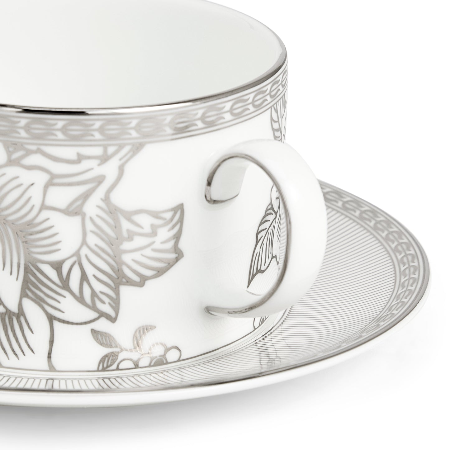 Silver Tonquin Teacup & Saucer 235ml 7.9floz