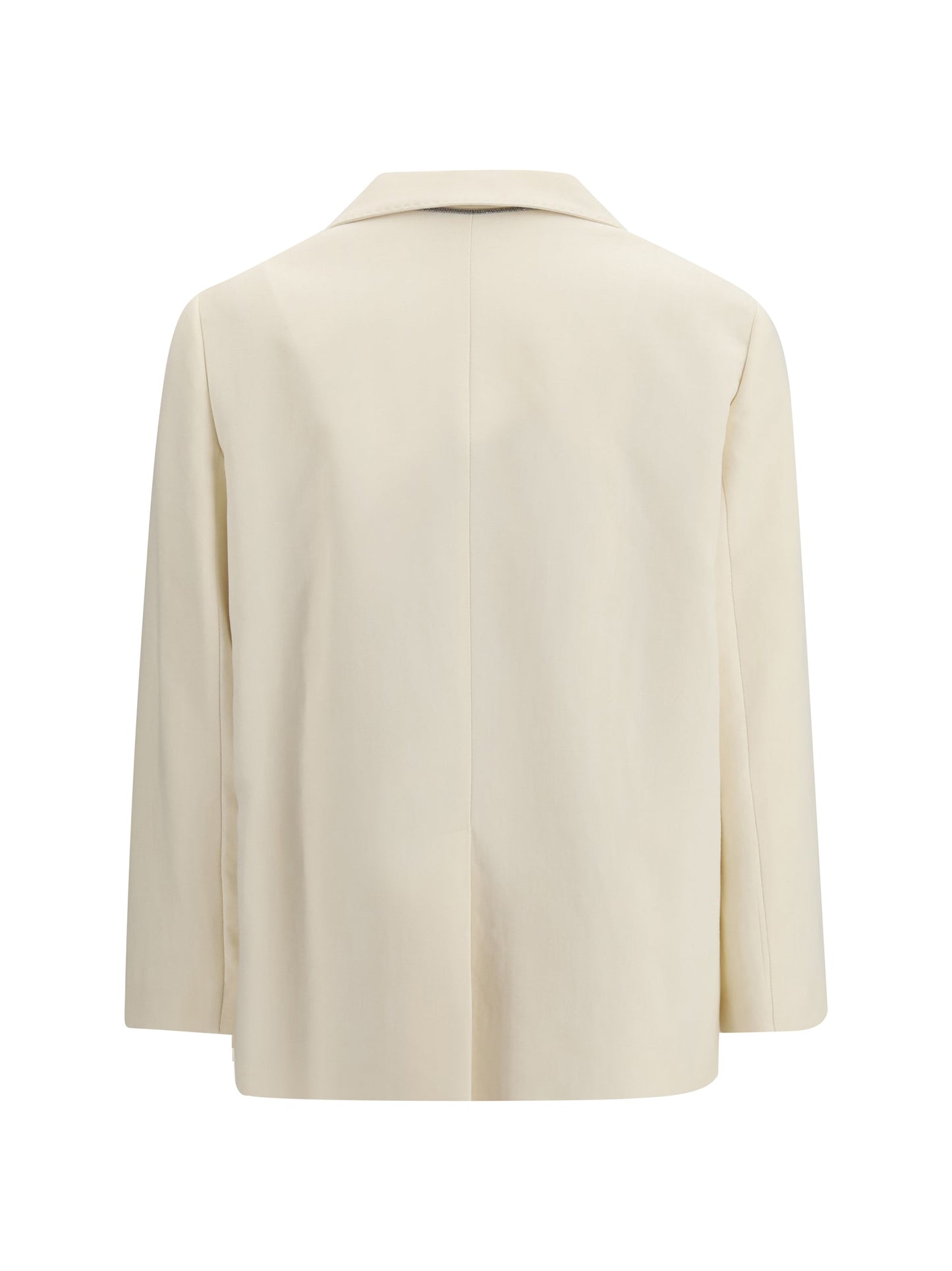 Brunello Cucinelli Women Fluid Twill Jacket In Viscose And Linen With Monile