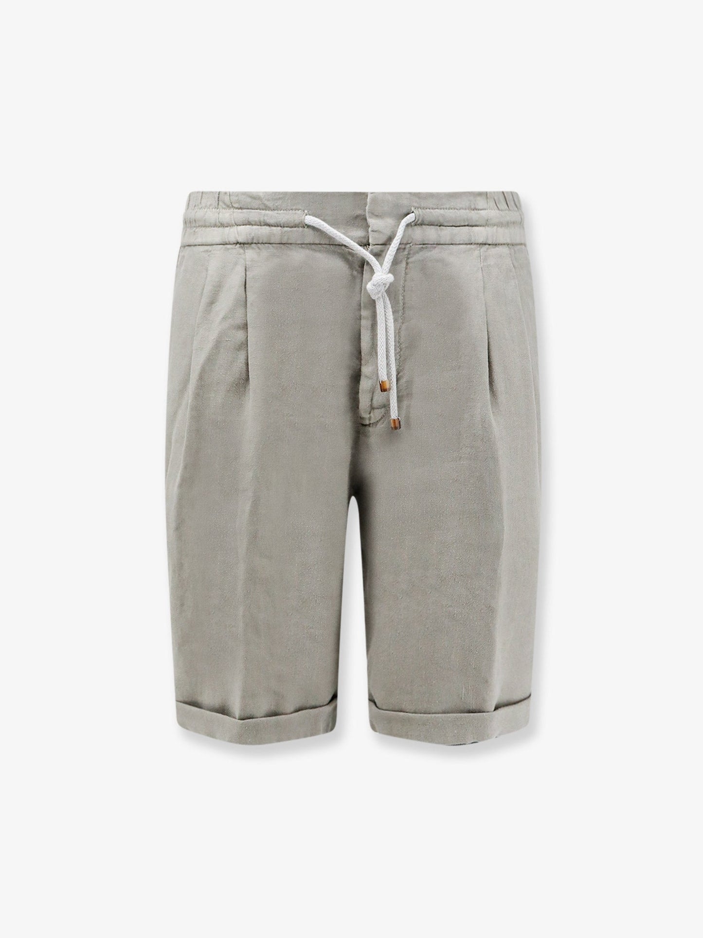 Brunello Cucinelli Men Linen Bermuda Shorts With Drawstring
