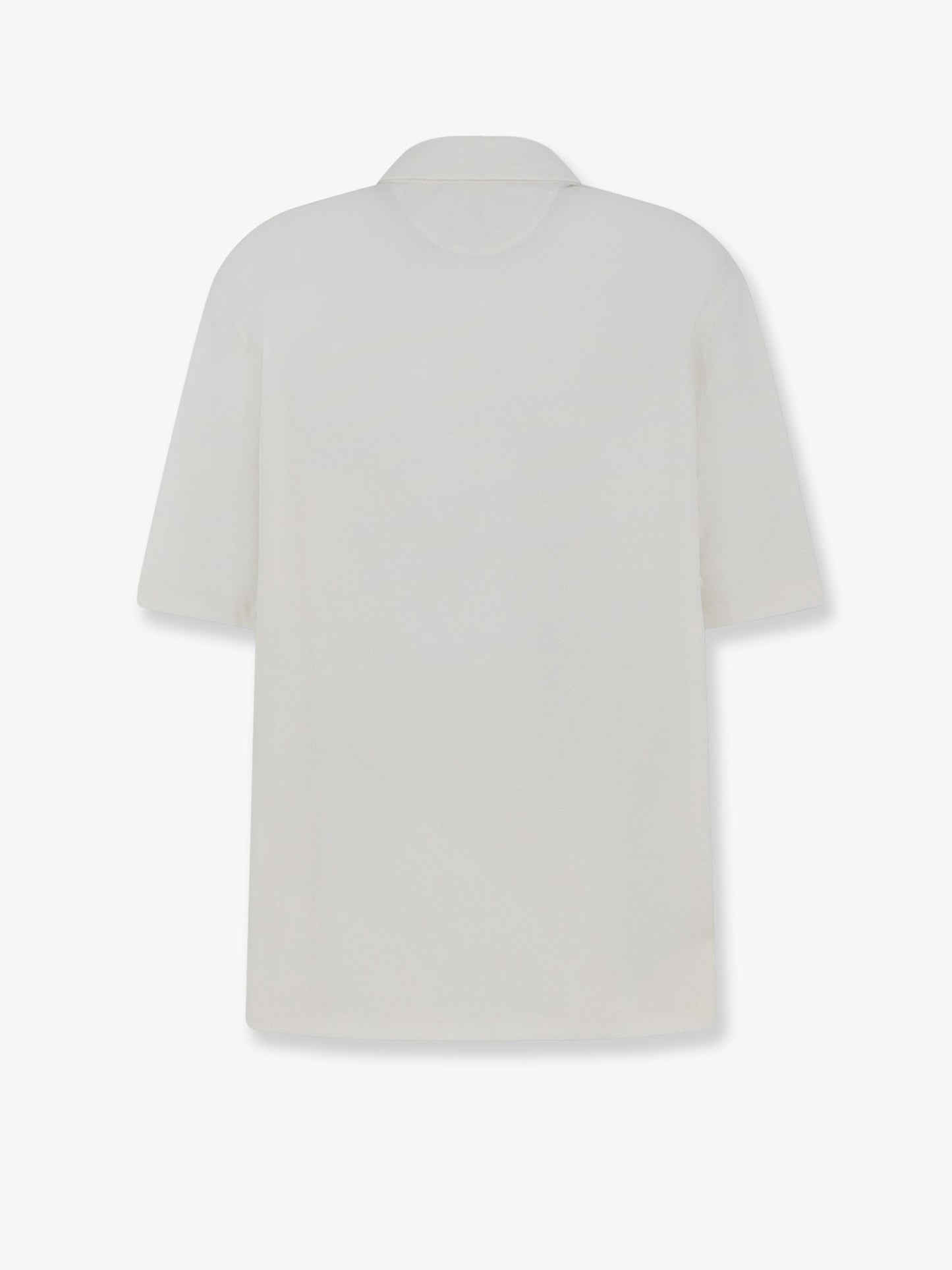 Brunello Cucinelli Men Virgin Wool Polo Shirt With Front Logo Patch