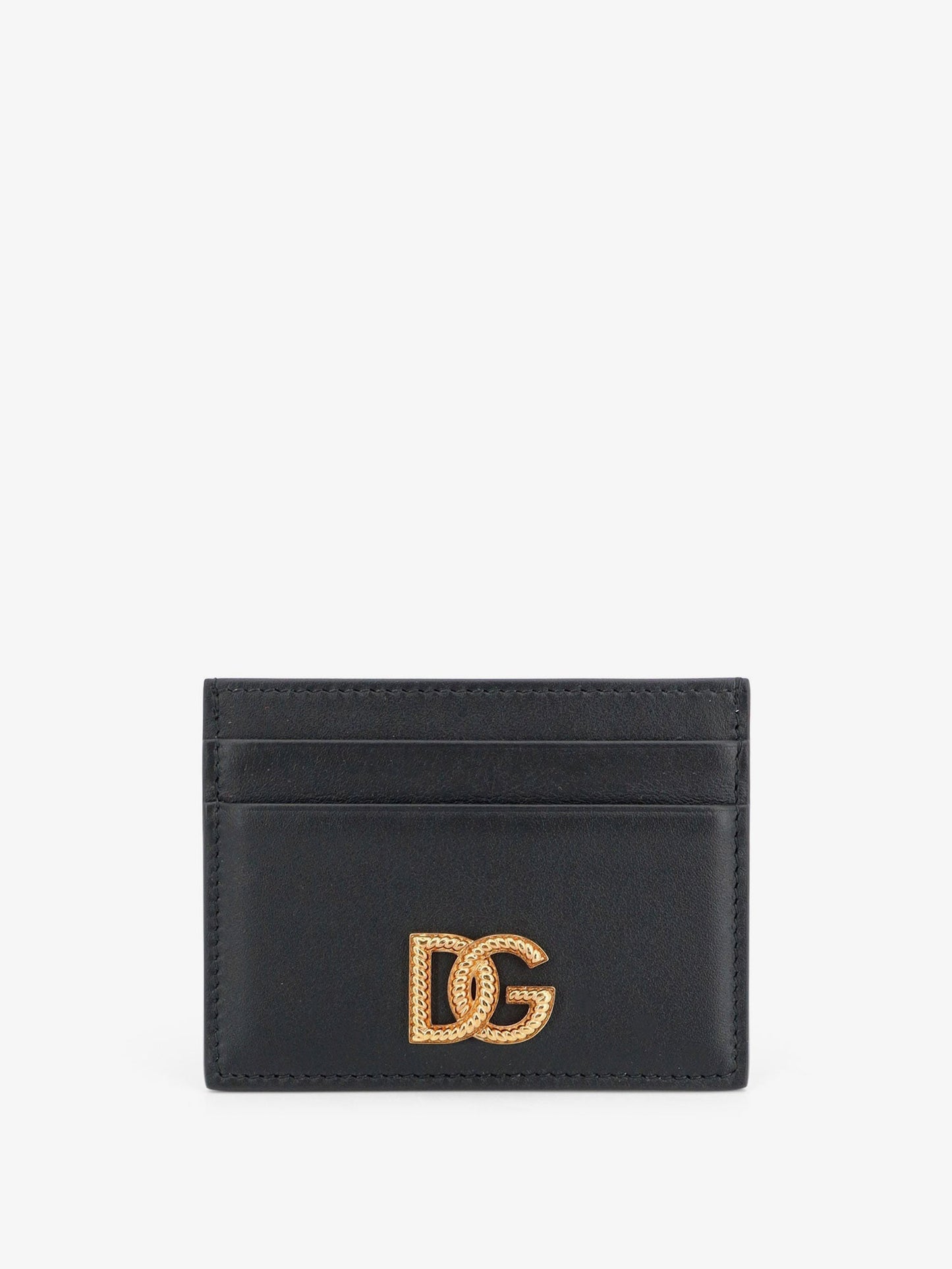 Dolce & Gabbana Women Leather Card Holder With Metal Dg Logo