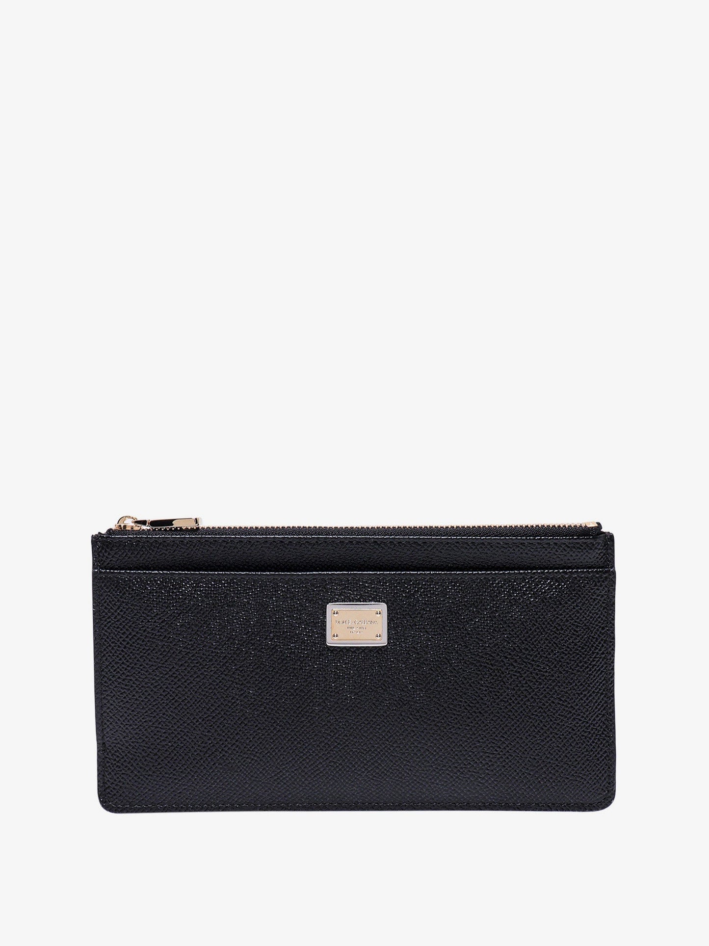 Dolce & Gabbana Women Hammered Leather Card Holder With Metal Tag