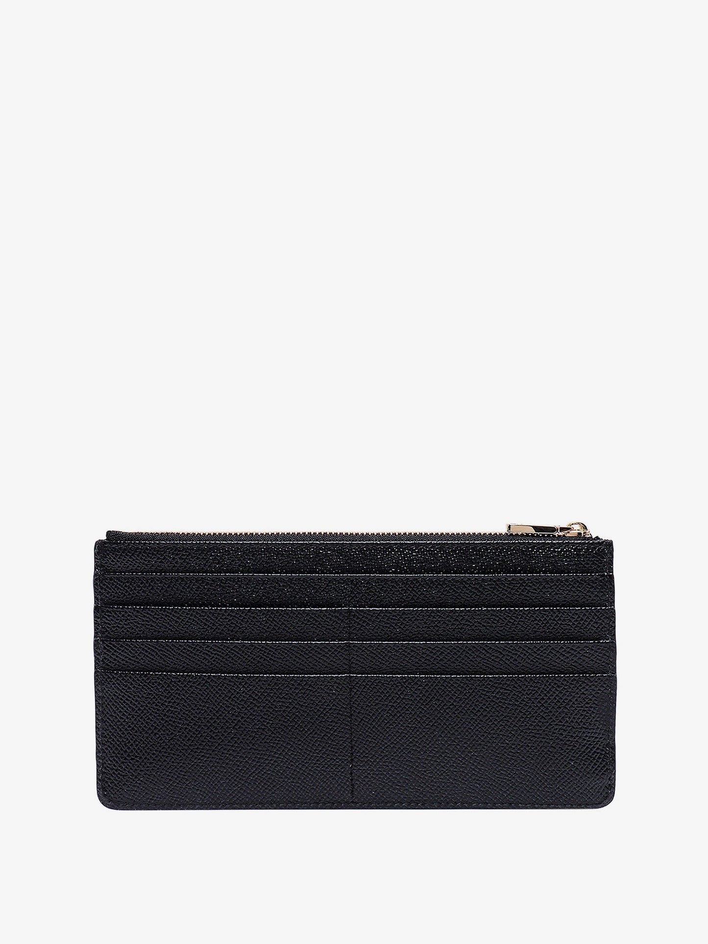 Dolce & Gabbana Women Hammered Leather Card Holder With Metal Tag
