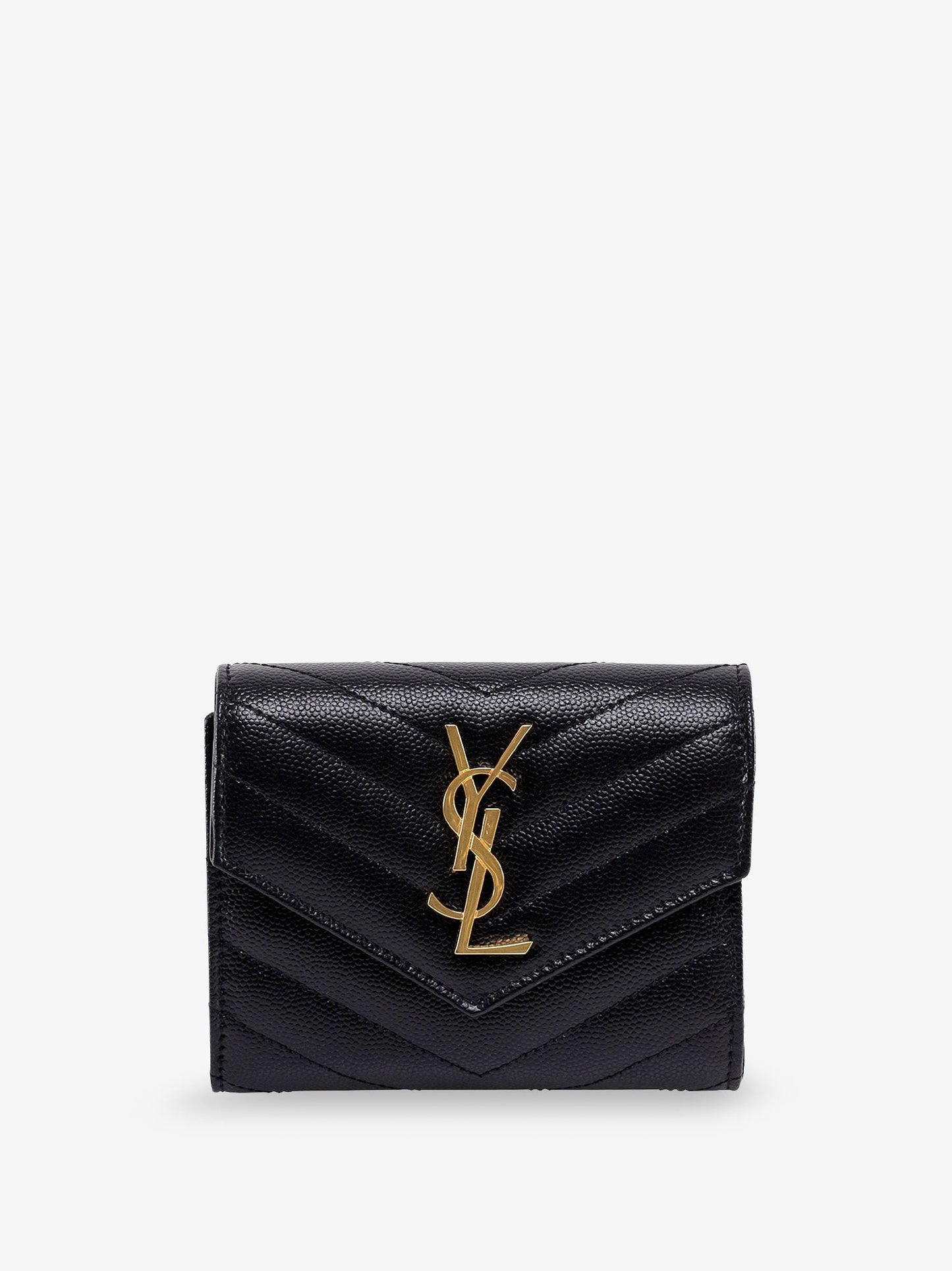 Saint Laurent Women Leather Wallet With Cassandre Logo On The Front