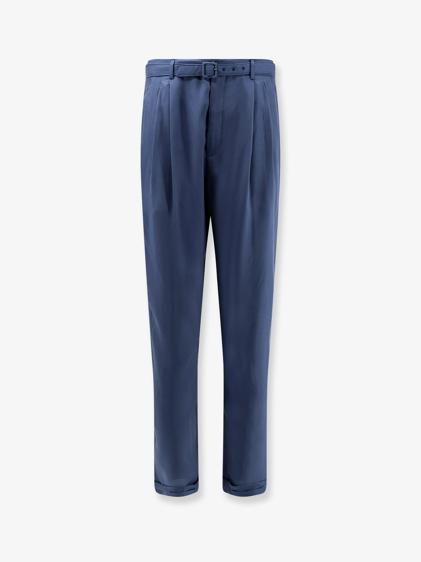 Saint Laurent Men Silk Trousers With Belt