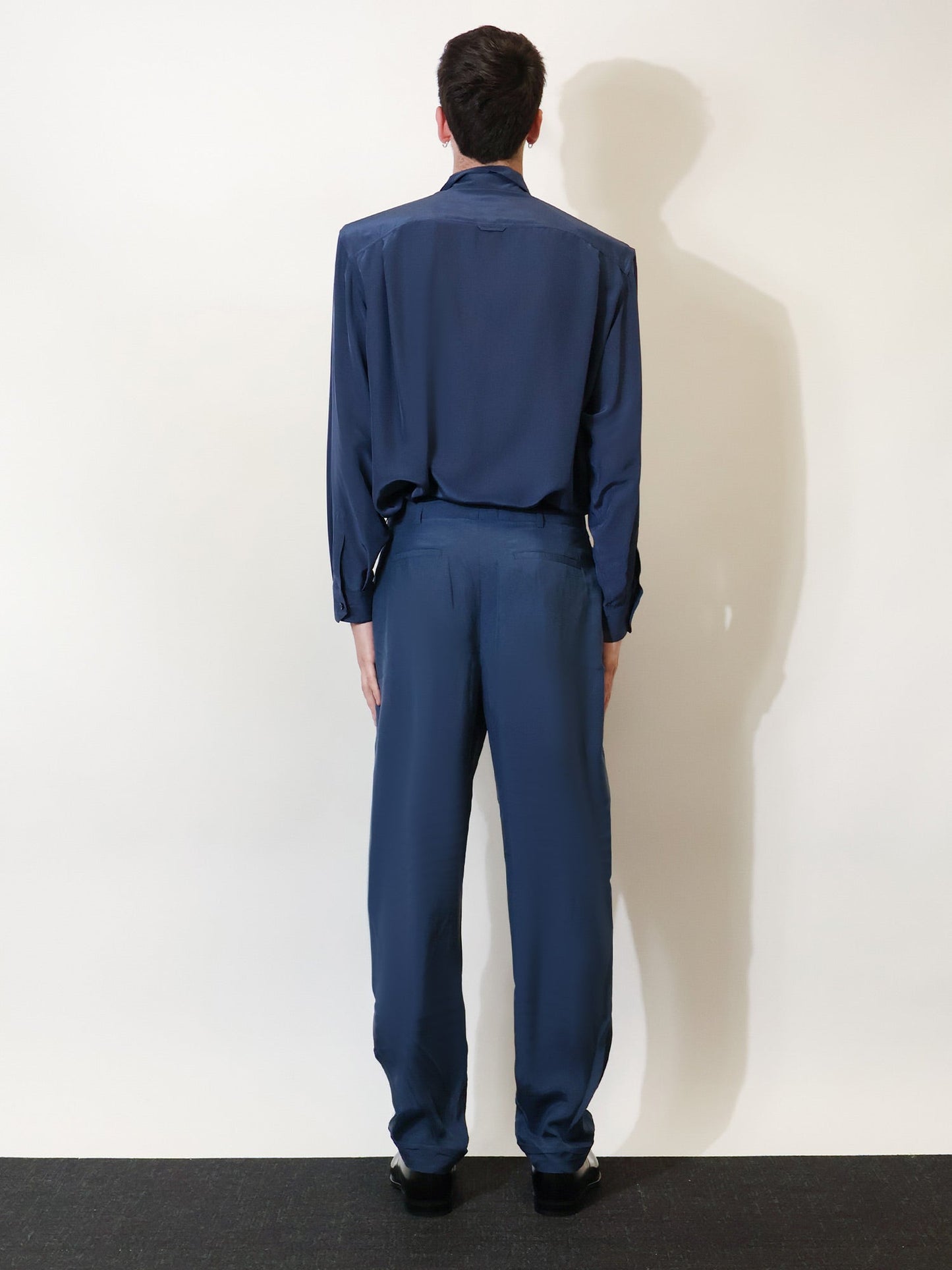 Saint Laurent Men Silk Trousers With Belt