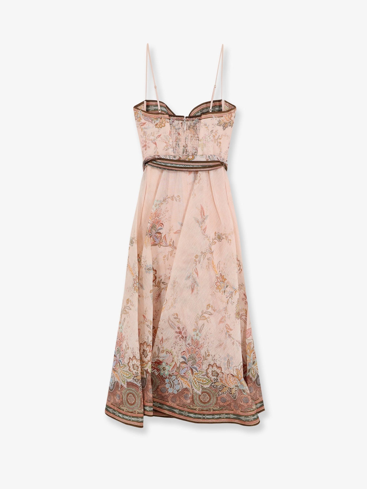 Zimmermann Women Alchemy Silk And Linen Blend Midi Dress With All-Over Floral Print