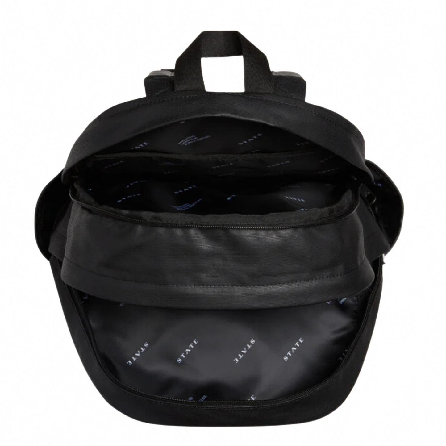 Women's Kane Double Pocket Large Backpack In Black Coated Canvas
