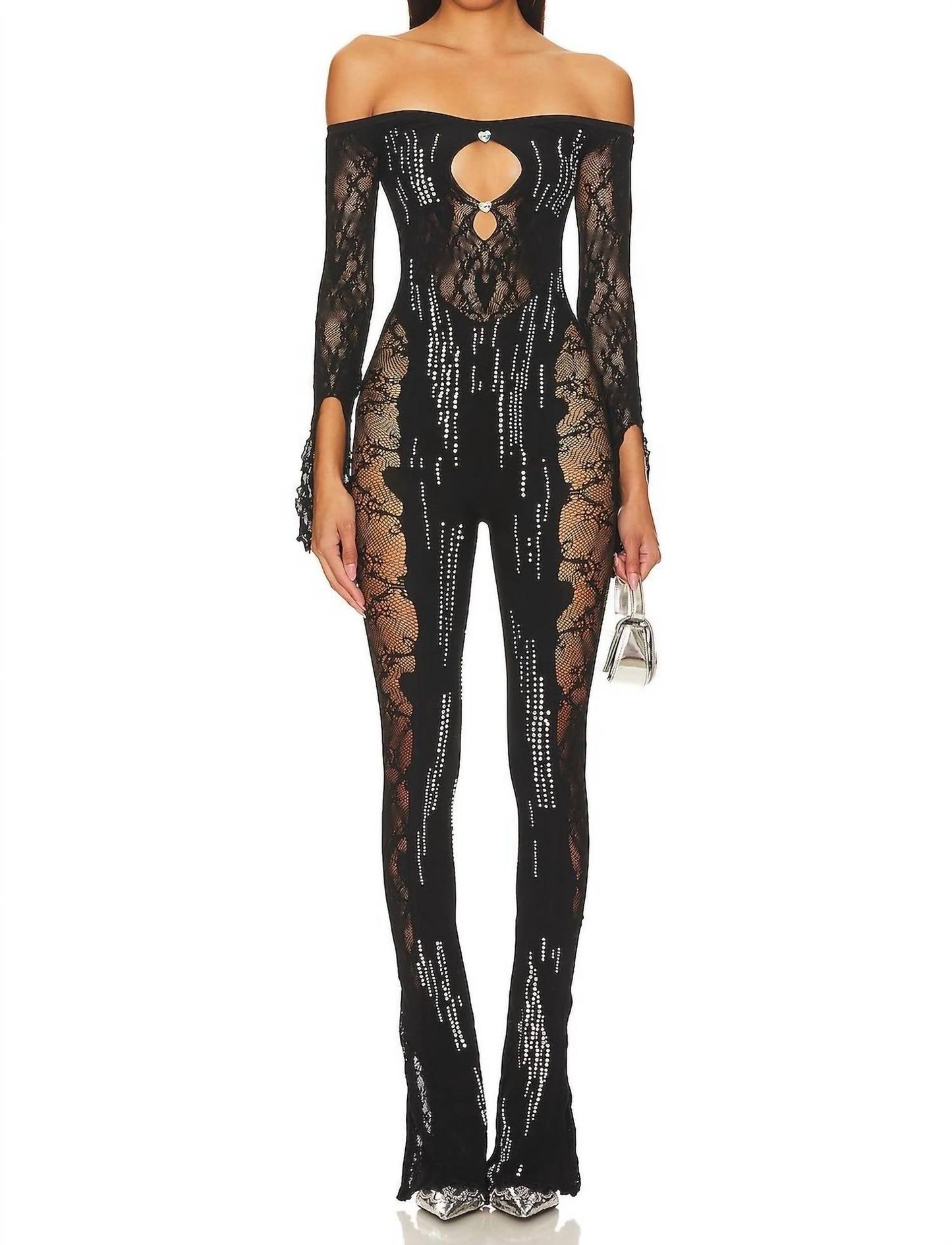 Adella Shapewear Off The Shoulder Jumpsuit In Black