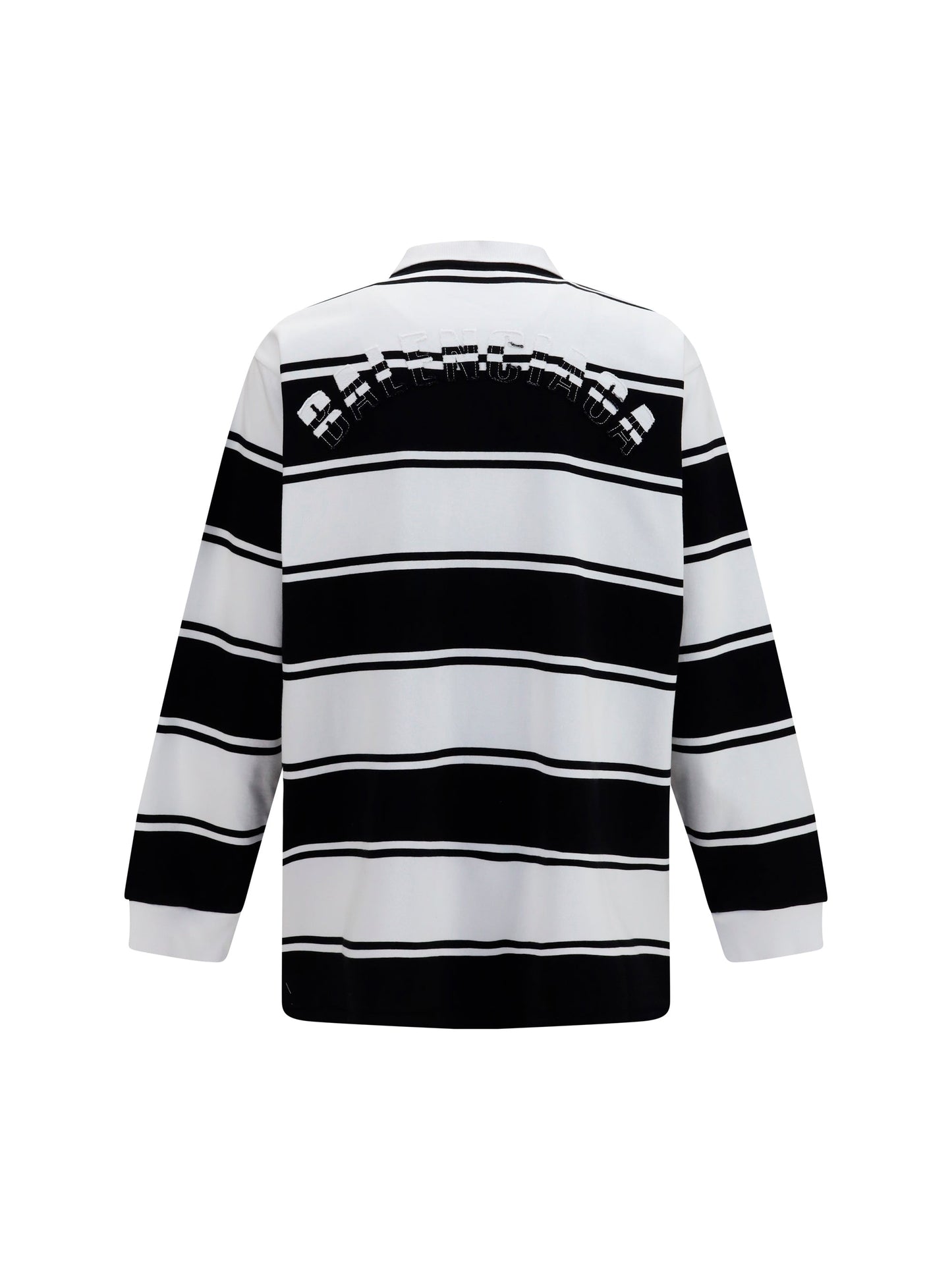 Balenciaga Men Striped Long-Sleeve Polo