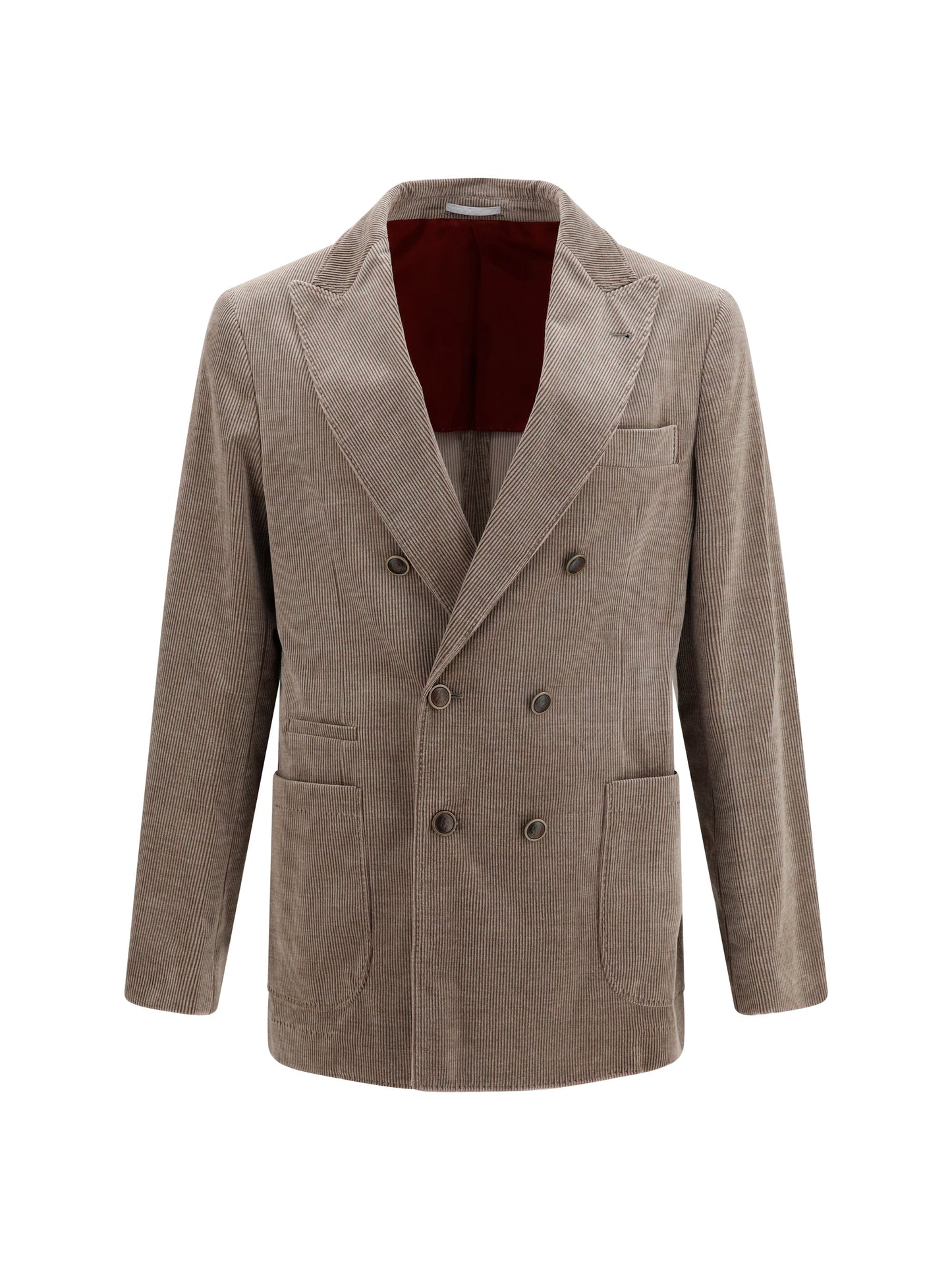 Brunello Cucinelli Men Double-Breasted Corduroy Jacket