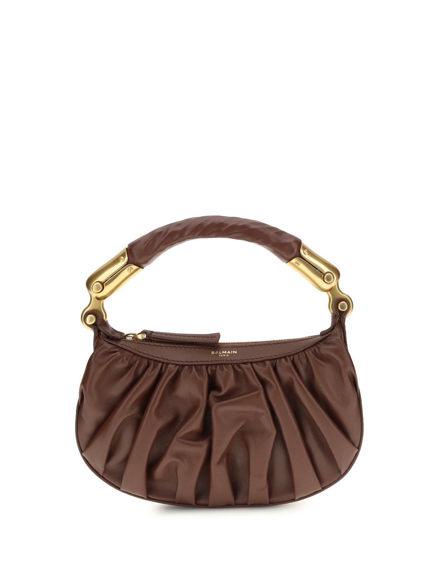 Balmain Women Ébène Mini Bag In Calfskin Leather
