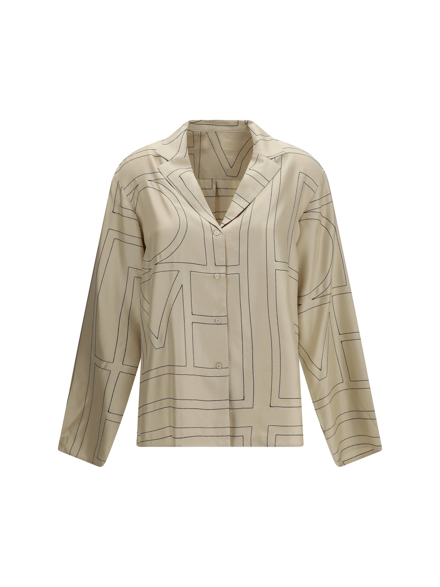 Toteme Women Silk Shirt With All-Over Monogram