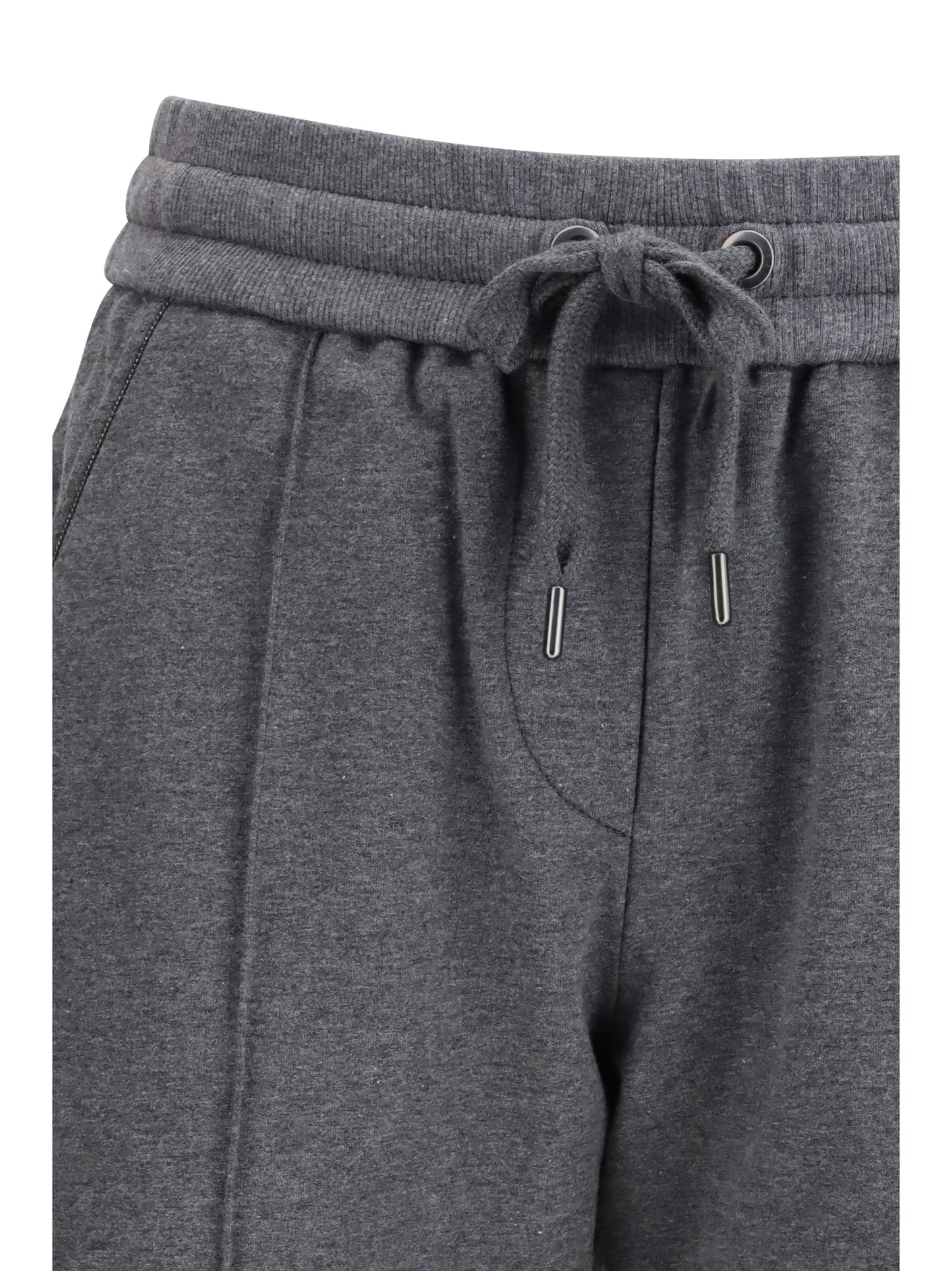 Brunello Cucinelli Women Track Stretch-Fleece Pants With Monili Detailing