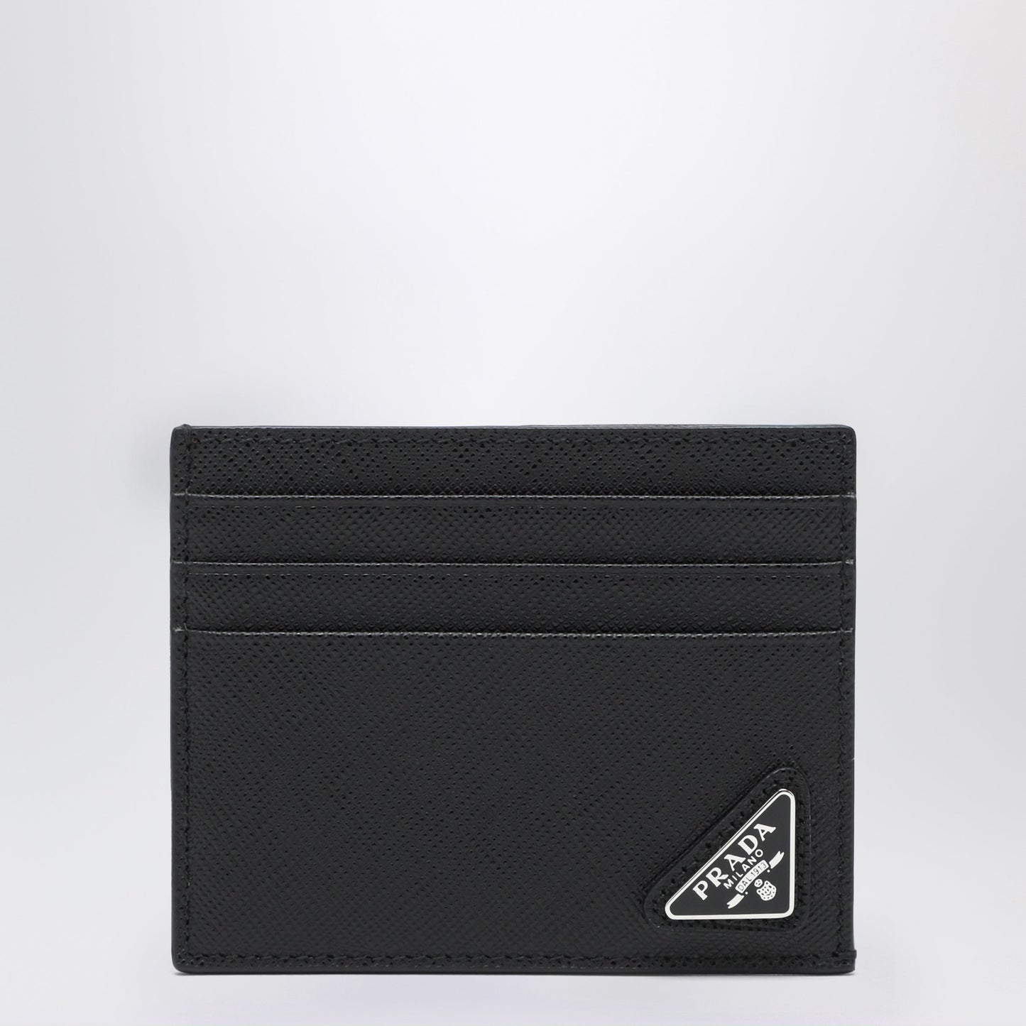 Prada Black Saffiano Leather Credit Card Holder Men