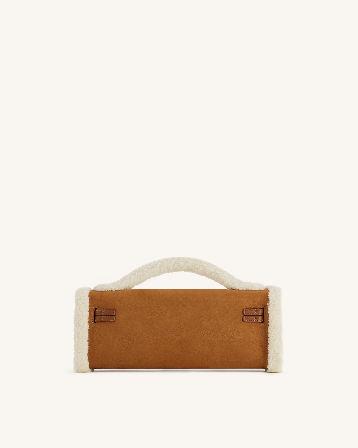 Bria Faux Suede Structured Top Handle Bag - Yellow Brown