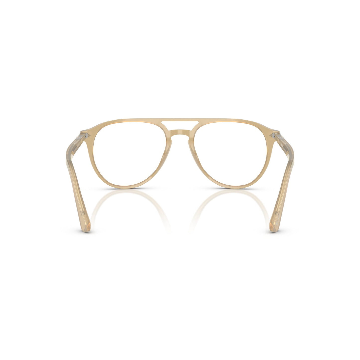 Translucent Beige Acetate Aviator Eyeglasses With Double Bridge
