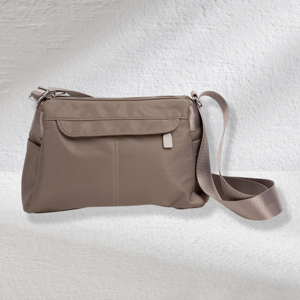 Solid Multi Pocket Crossbody Bag