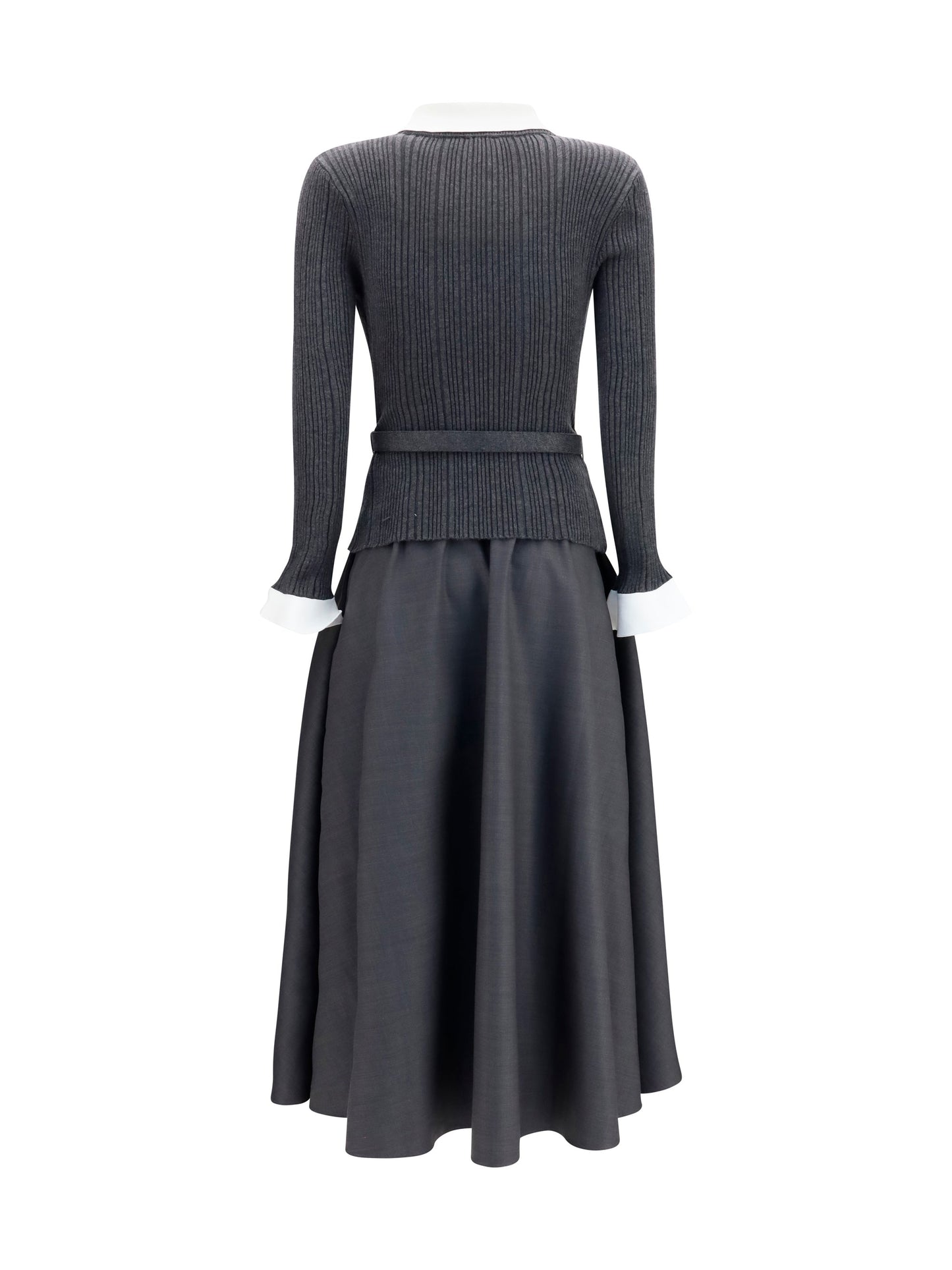 Self-Portrait Women Knit And Twill Midi Dress