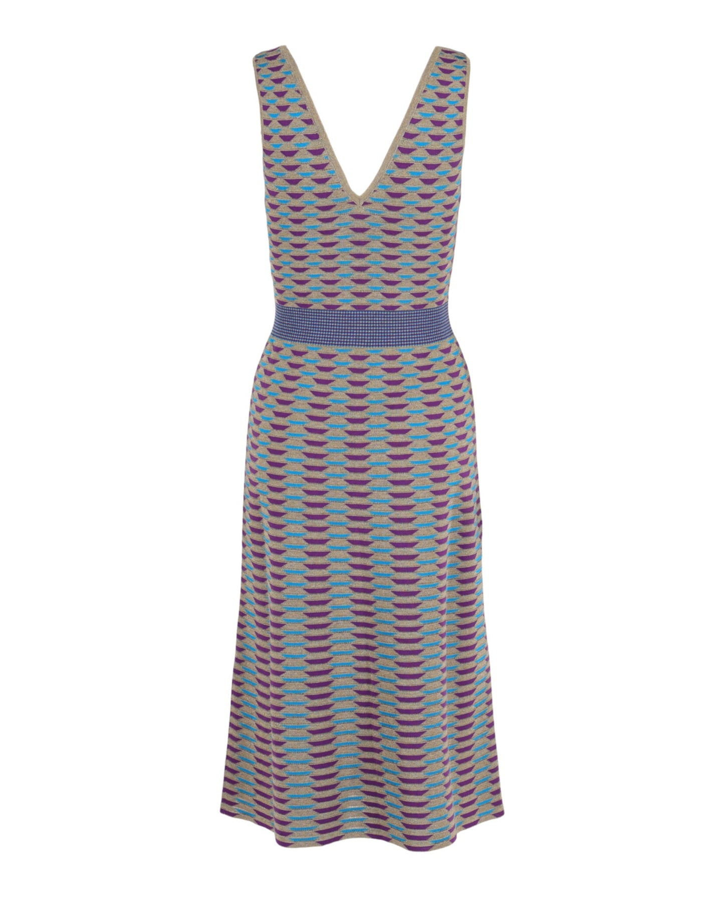 Patterned Lamé Midi Dress